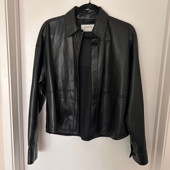 Aritzia Babaton Black Faux Leather Jacket - Picture 2 of 5
